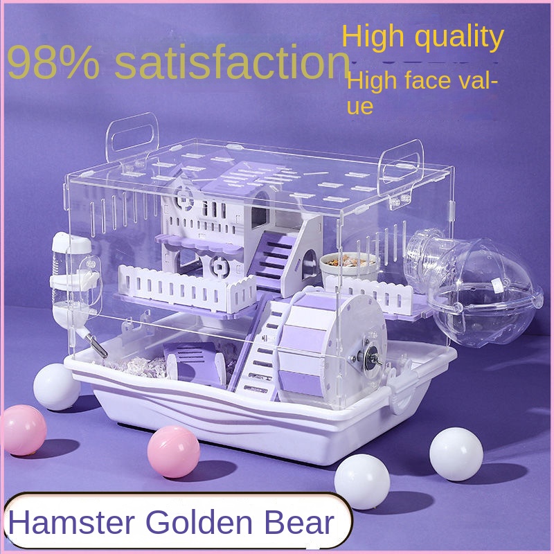 Pet Cage Hamster Cage Golden Hamster Special Cage Hamster Panoramic Transparent Cage Hamster Acrylic Breeding Box Hamster Luxury Villa Hamster Prevent Prison Breaking