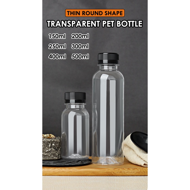 PET Transparent Bottle 150ML 200ML 250ML / 300ML / 400ML / 500ML Botol Kosong / Botol Doorgift