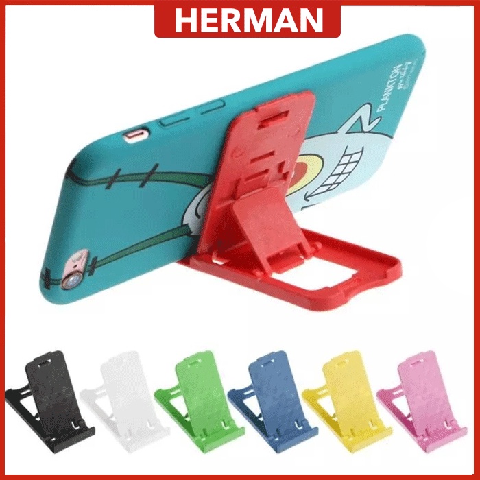 Phone Tablet Mobile Stand Holder Foldable Desktop Holder Phonestand Lipat Mini Portable Universal untuk Handphone