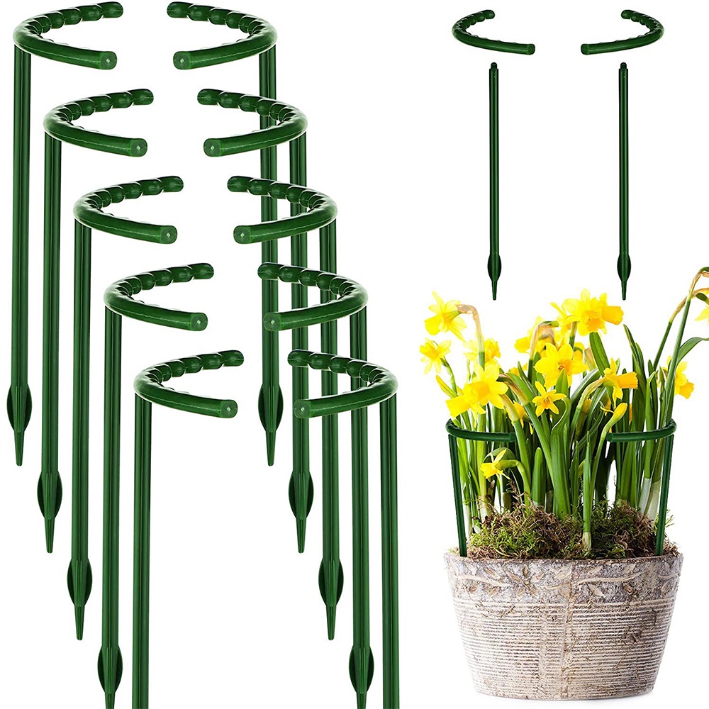 Plant Support Cage Plie/Semi-Circle Green House Orchard Fixing Rod/Plastic Plant Cage Holder Flower Pot Climbing Trellis