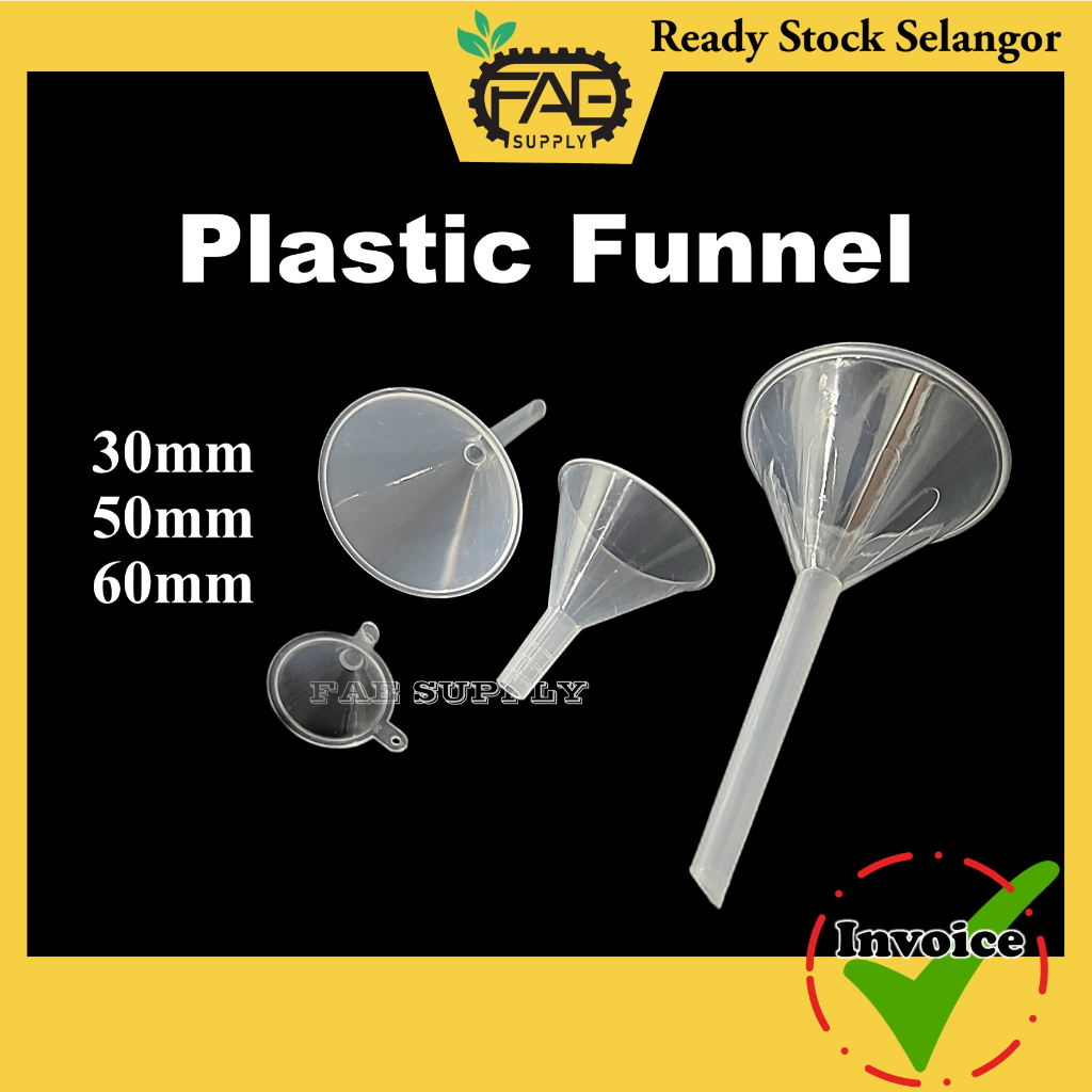 Plastic Funnel 30 50 60mm Filter Funnel For Lab Use Perfume Liquid Essential Oil Petrol