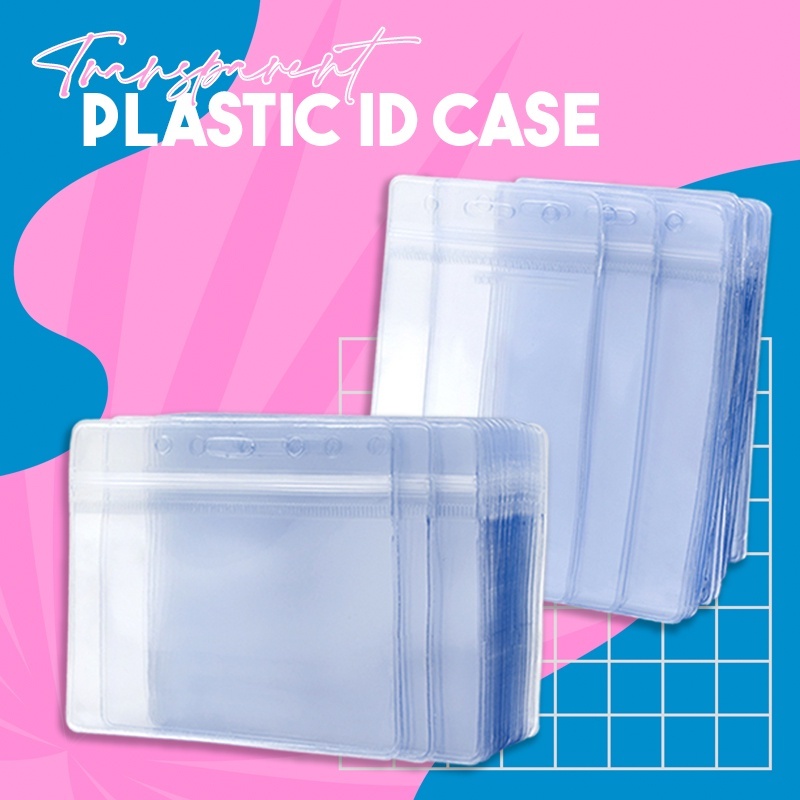 Plastic ID Case Transparent Waterproof / ID Holder / ID Protector with zipper protective cover school office supplies
