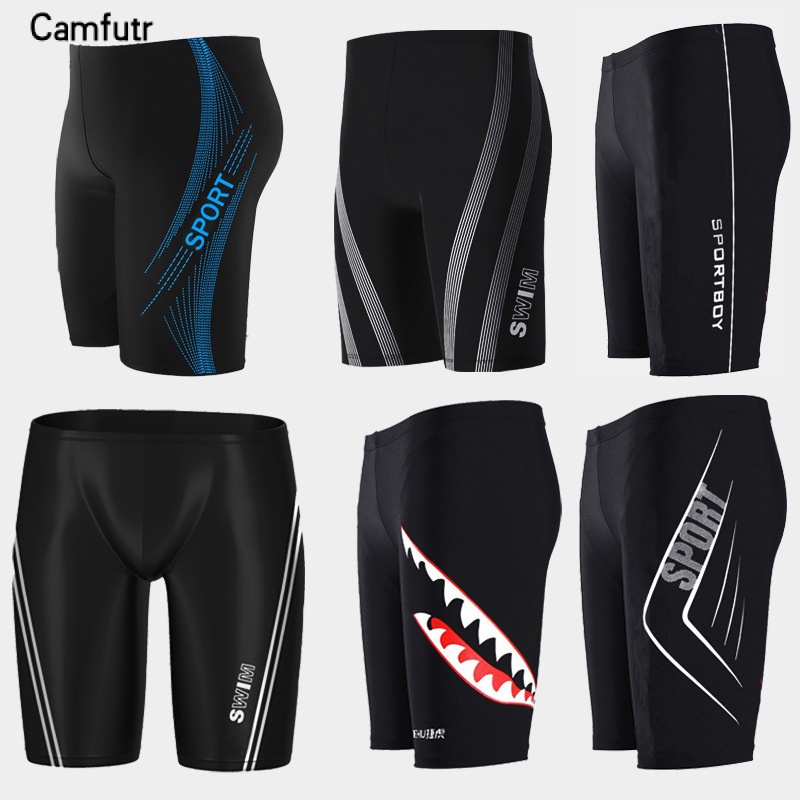 Plus-Sized Five-Point Swimming Trunks Men's Loose Sports Large Size Men's Swimsuit Professional Quick-Drying Swimming Trunks Adult Hot Spring Wholesale