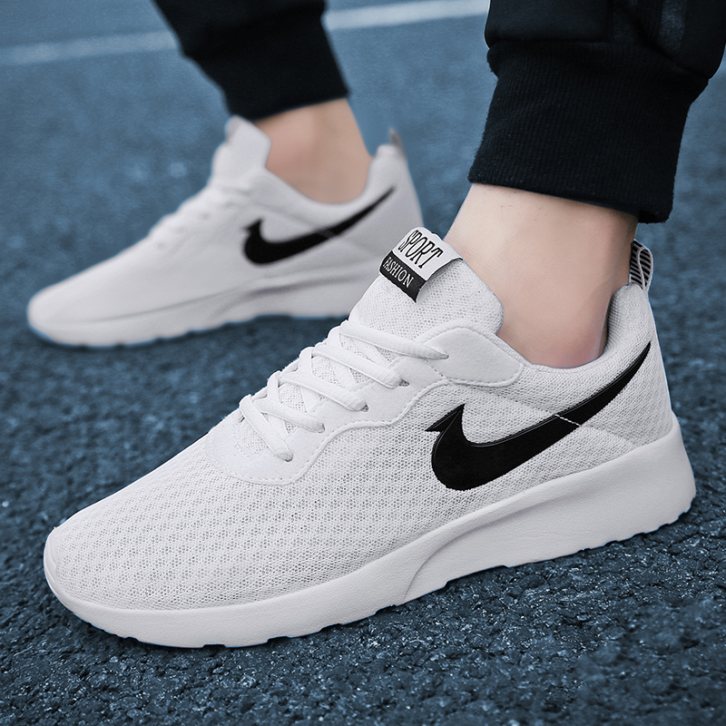 Plus Size Light Off White Couple Jogging Running Shoes Outdoor Breathable Men Sports Shoes Fashion Fitness Golf Women Sneakers Kasut Sukan Lelaki Shock Slip-On Kasut Perempuan