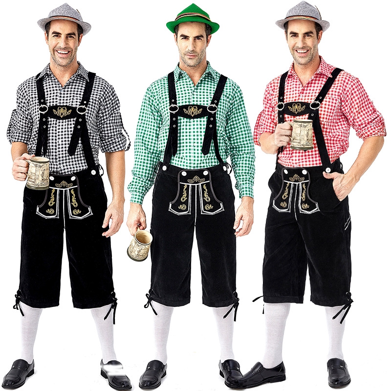 Plus Size Men's Oktoberfest Costumes Traditional German Bavarian Beer Male Cosplay Halloween Festival Party Clothes