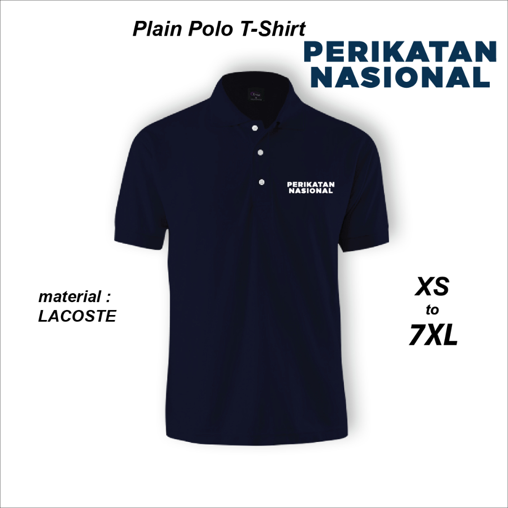 PN Baju Kolar Cotton Blend Polo Shirt Collar Parti PERIKATAN NASIONAL Malaysia