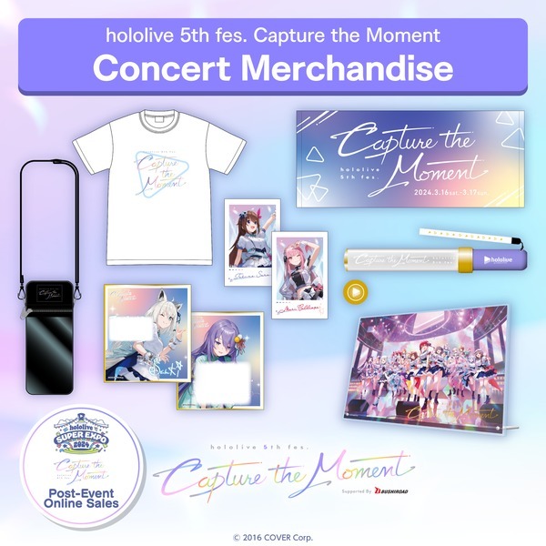 [PO 4/29] Hololive 5th fes. Capture the Moment Concert Merchandise Penlight, Face Towel, T-Shirt, Acrylic Panel, Cheki