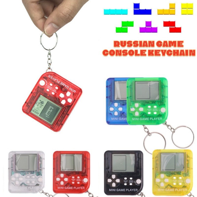 Pocket Mini Classic Game Machine Keychain / Children Handheld Games With Keyring 26 Games / Russian Game Console Keychain / Bag Decoration Pendant / Kid Puzzle Toys Key Chain