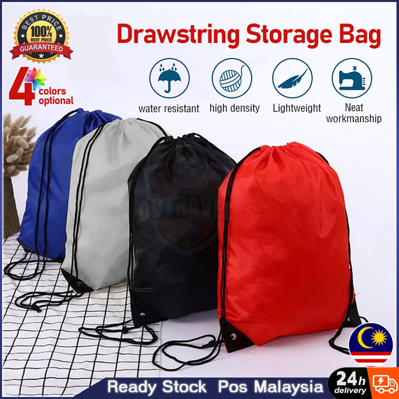 Polyester Drawstring Bag Outdoor Storage Bag Nylon Travel Backpack Multifunction for Hiking Cycling Marathon Fitness