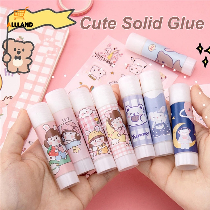 Portable Cute Cartoon High Viscosity Solid Glue Stick/ Non-toxic Mini Sealing Solid Glue for Paper Files/ Stationery PVA Secret Adhesive