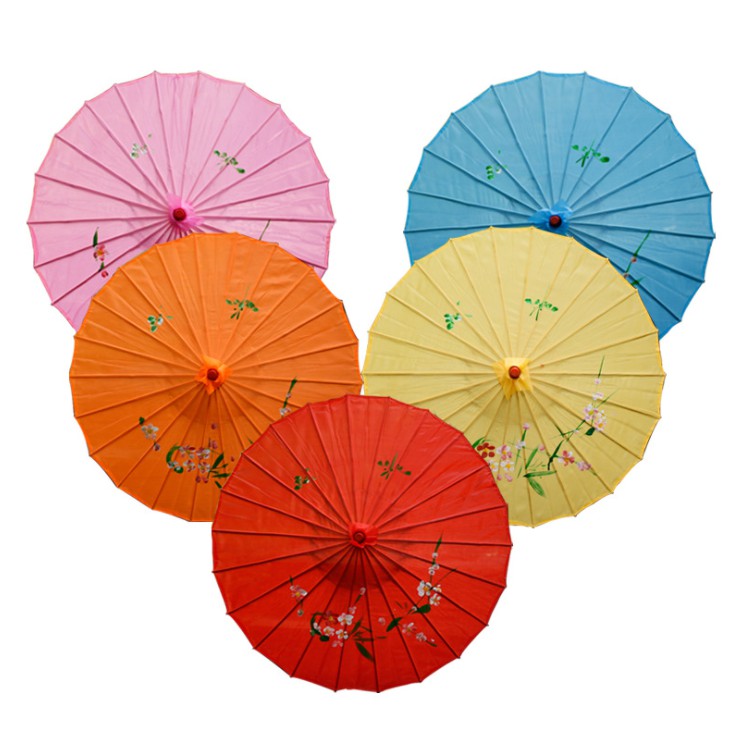 Portable Dance Umbrella Photo Props Oil Paper Bamboo Parasol Traditional