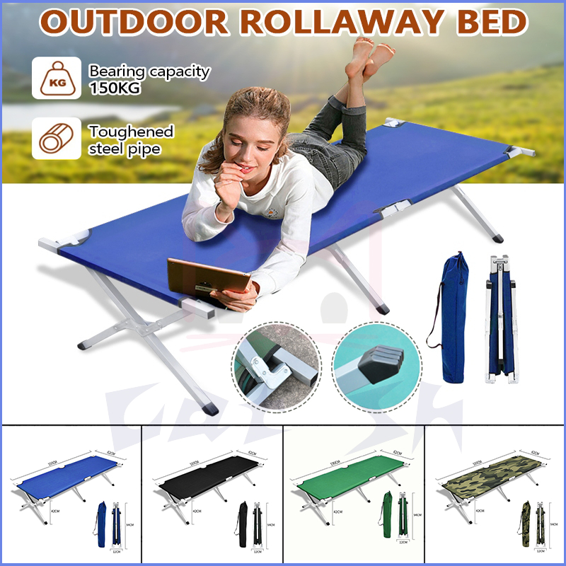 Portable Foldable Camping Bed Cot with Bag Camouflage Military Army Katil Lipat Askar Celoreng 折叠床