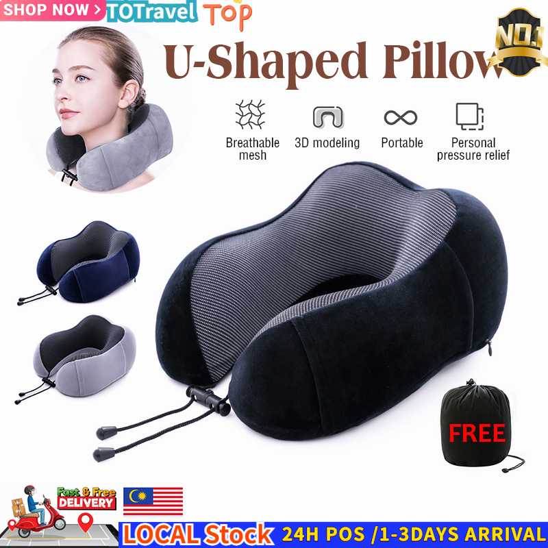 Portable U Shaped Neck Pillow Travel Pillow Memory Foam Pillow Cervical Bantal Pillow for Airplane Office Car Bedding 旅行