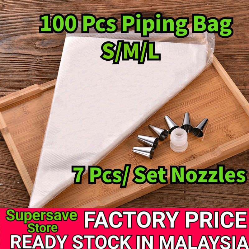 Premium 100pcs Non-Slip Texture Disposable Decorating Piping Bag Nozzles For Pastry / Icing / Fresh Cream Chocolate Drip