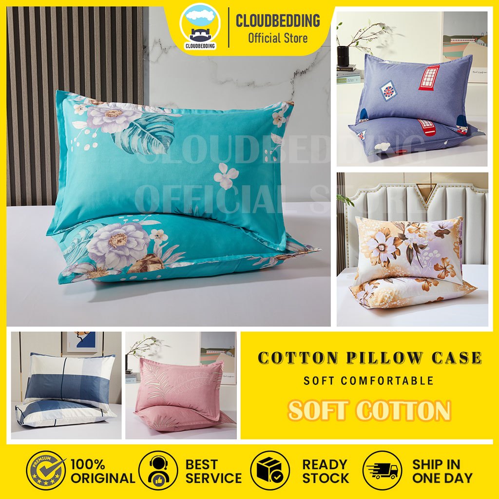 Premium Cotton Sarung Bantal Tidur Sarung Bantal Kepala Selesa Cadar Bedsheet Pillow Case Pillow Cover Cantik 47*74cm