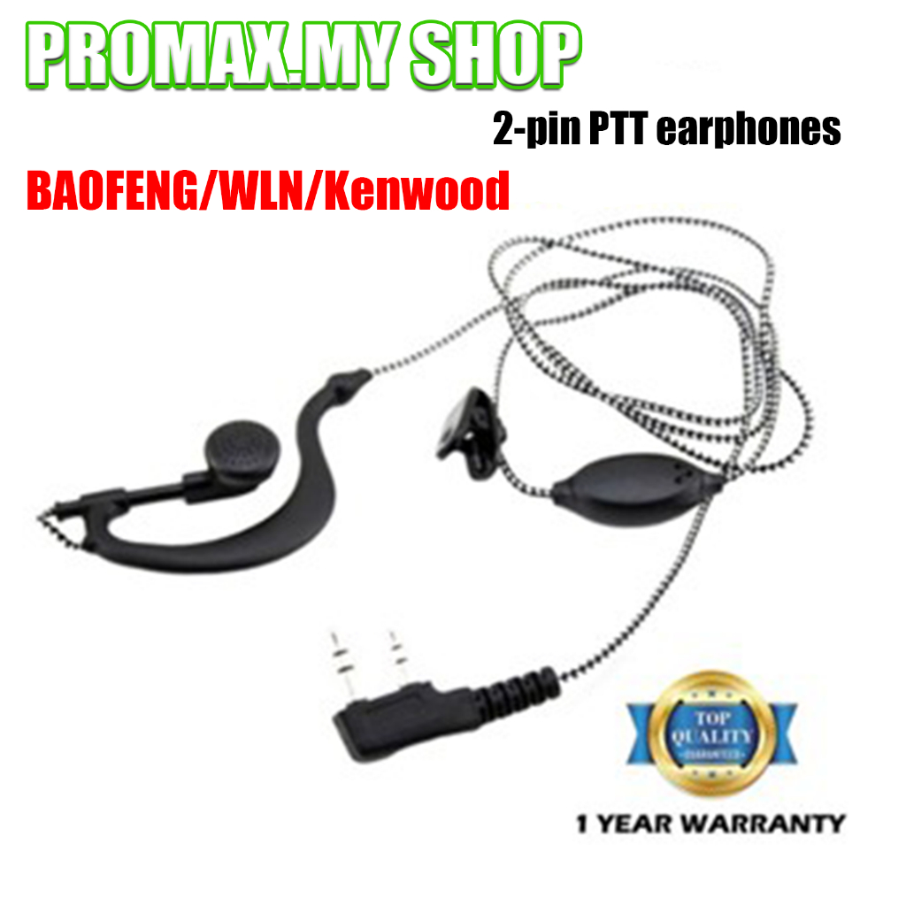 【PROMAX.MY SHOP】BAOFENG/WLN/Kenwood Radio 1-Pin PTT Earphone Walkie Talkie Earpiece Interphone Earhanger Headset Kenwood Headphone