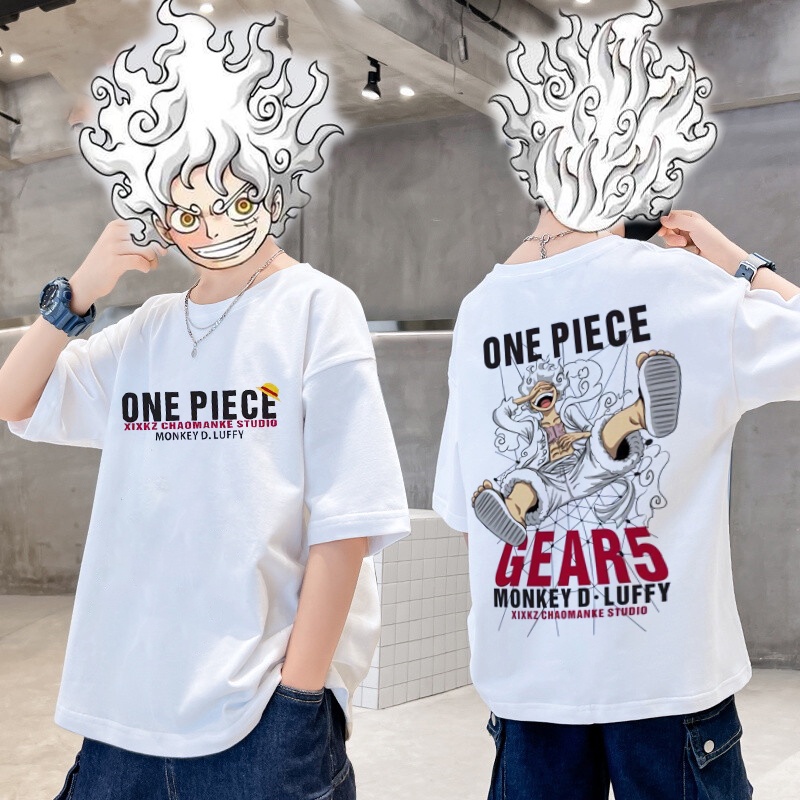 Promosi Murah 1-8Years Boys Kids Clothing Short-Sleeved Pure Cotton Summer T-Shirt One Piece Anime Children's Clothing Top Boys Bottoming Shirt Half-Sleeved Teen Baju Lelaki Wanita Ready Stock