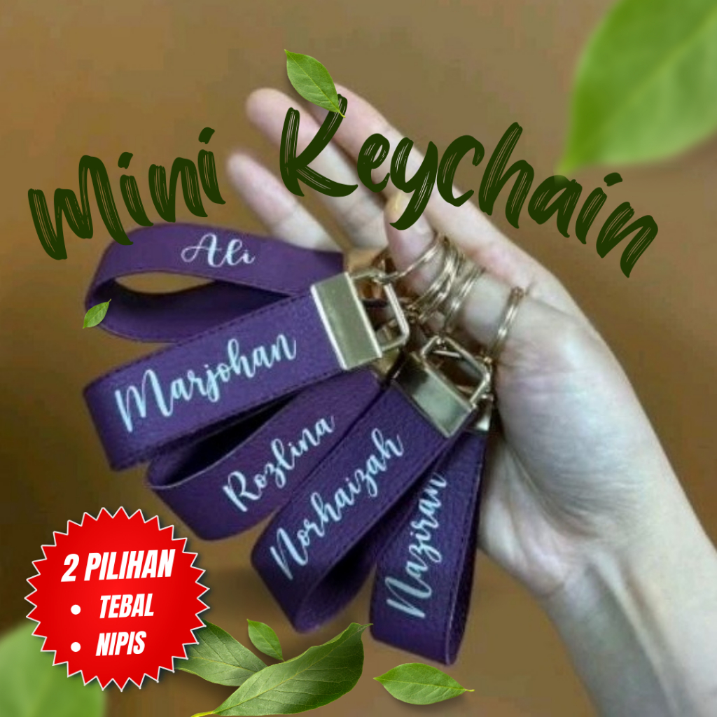 PVC Leather Keychain MURAH (Personalized/Surprise Gift/Doorgift/Bag Tag/Key Ring) + ADD NAME