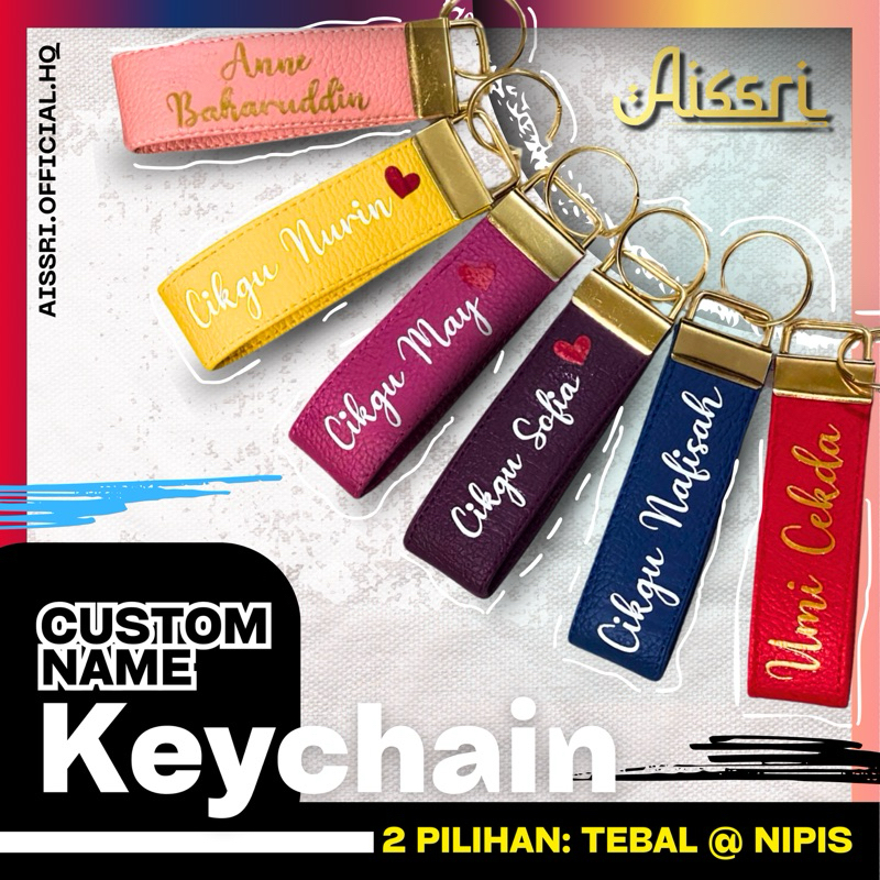 PVC Leather Keychain MURAH (Personalized/Surprise Gift/Doorgift/Bag Tag/Key Ring) + ADD NAME