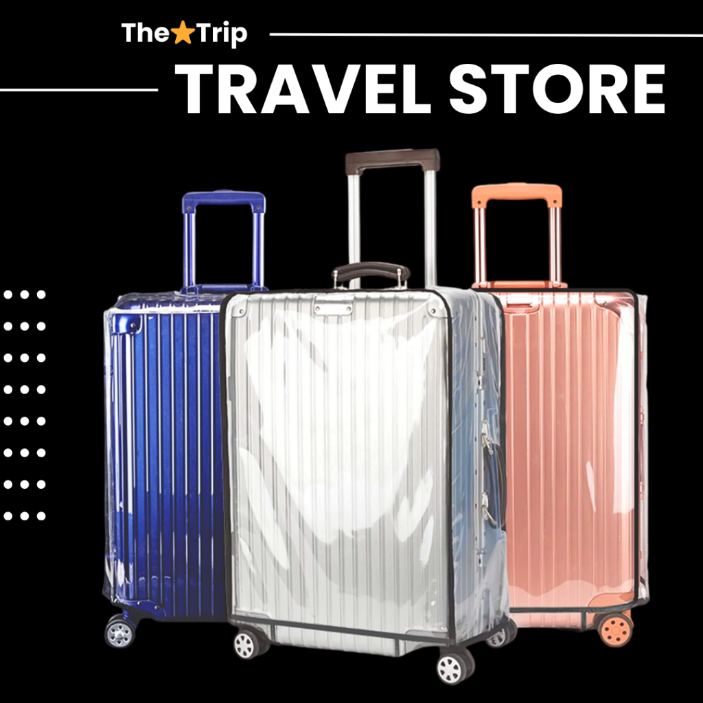 〔 〕PVC Luggage Cover Protector (20"-30") Sarung Beg Luggage Travel Cover Waterproof