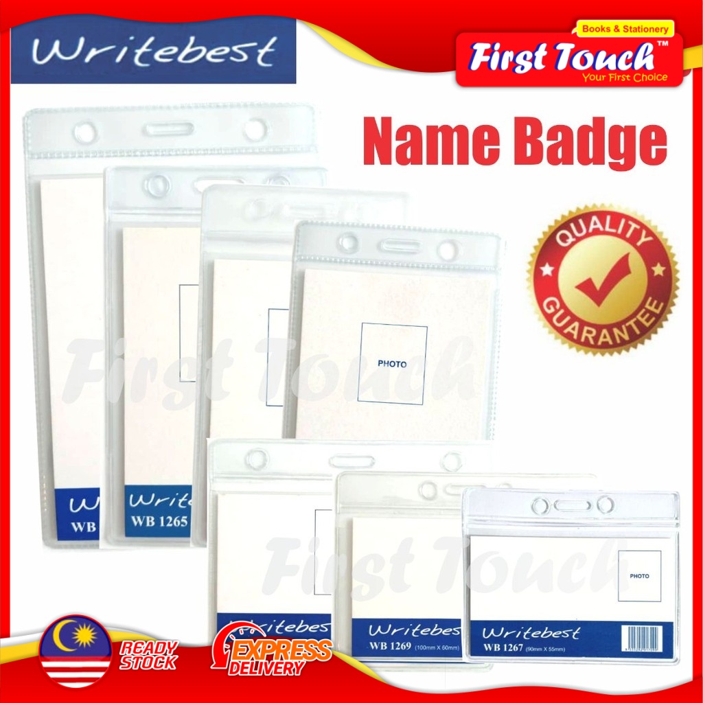 PVC Name Badge ID Holder Name Holder Card Holder Clear Plastic Holder Transparent Landscape and Portrait