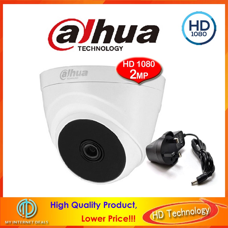 Qi Tech Dahua HiK CCTV IR Dome 2MP HD 1080P Color Camera - Day & Night View (White)