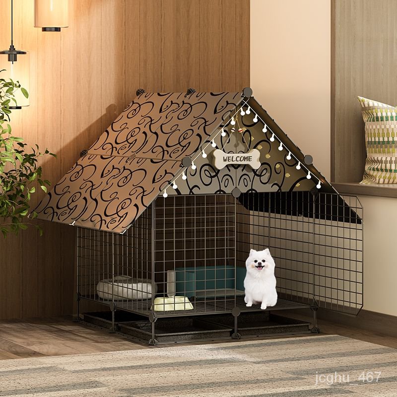 QMDog Crate Pet Cage Household Indoor Anti-Prison Break Cat Small Dog Pet Universal Dog Fence AEL6