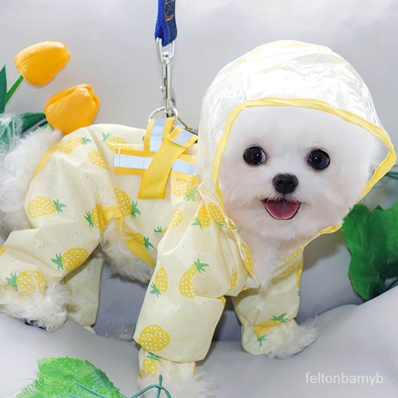 QRaincoat Female Canine Good-looking Raincoat Pet Raincoat Puppy Cute Dog Raincoat Thickened Pet Clothes Raincoat Cross