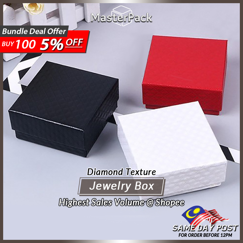 Quality Jewelry box Rings Earrings Kotak cincin emas 916 Bracelet Necklaces Jewellery box with sponge Keychain box