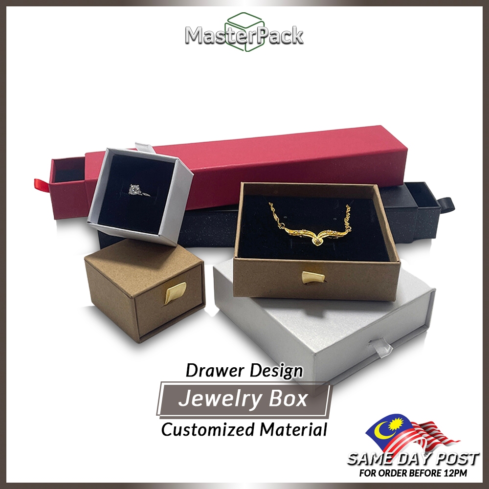 Quality Drawer Jewelry Box Jewellery Box with Sponge for Rings,Pendants,Necklaces Extra Hard & Thick Customized Material