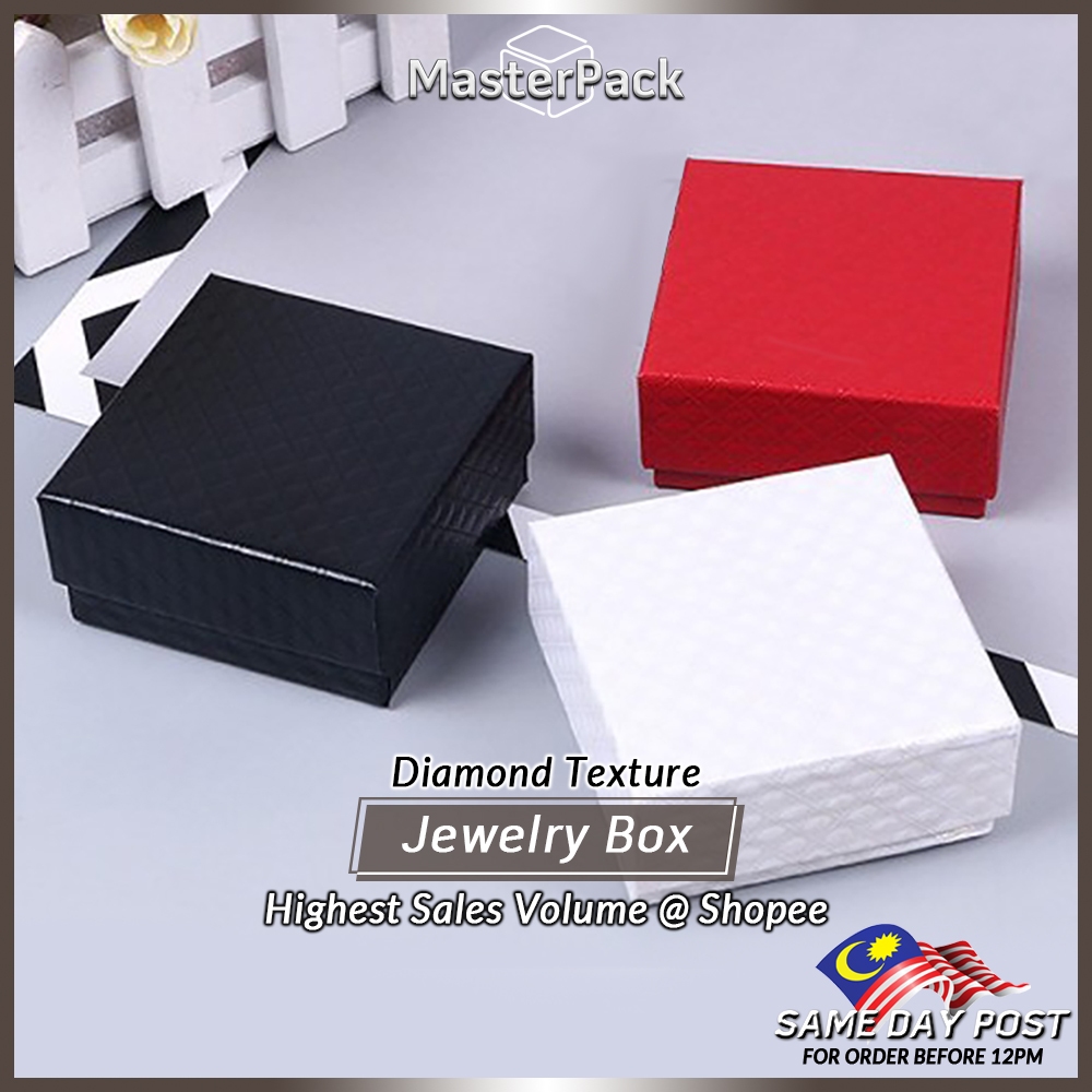 Quality Jewelry box Rings Earrings Kotak cincin emas 916 Bracelet Necklaces Jewellery box with sponge Keychain box