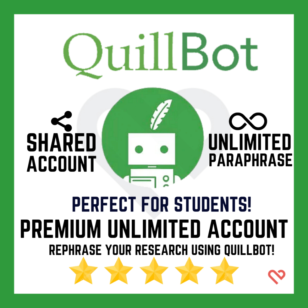 QuillBot Premium Unlimited Account Paraphraser Research Writer Research Paper Assignment AI Artificial Intelligence