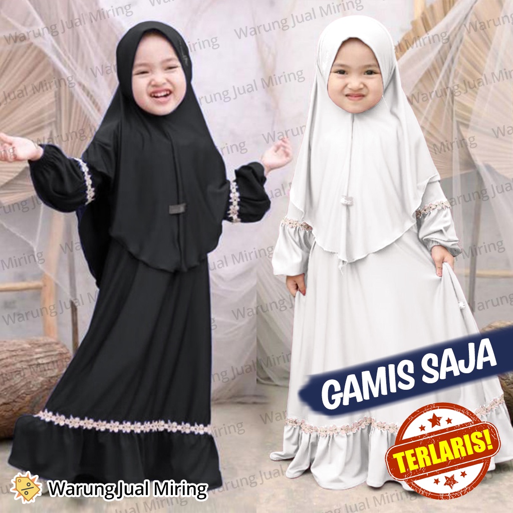 [Raya 2024] PUTIH Dress Gamis Children VELITA 1-12 Years Old Kids Junior Girls Dres Plain Color School Uniform Girls Baby Baby Toddler Muslim Clothing White Syari Jersey Material Jersy Class