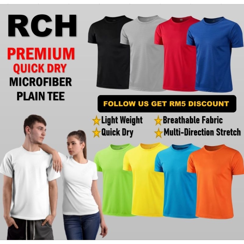 【READY STOCK AT MALAYSIA】Microfiber T-Shirt Men Jersey Round Neck T Shirt Short Sleeve Baju Jersi Quick Dry Unisex