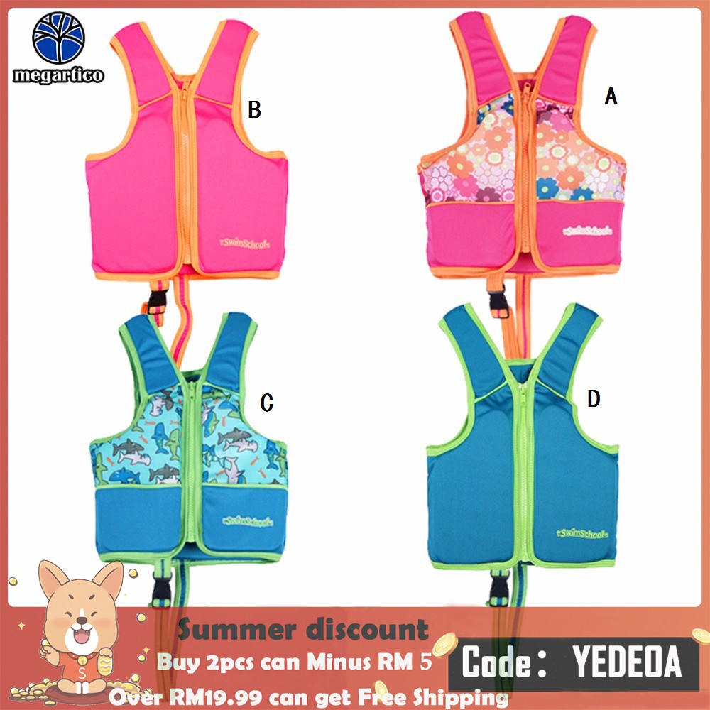 ❤Ready Stock❤1-6 y/o Kids Safety Swim Life Jacket SOS Vest Baby Toddler Float Inflatable Swimming Aids Children Swimsuit