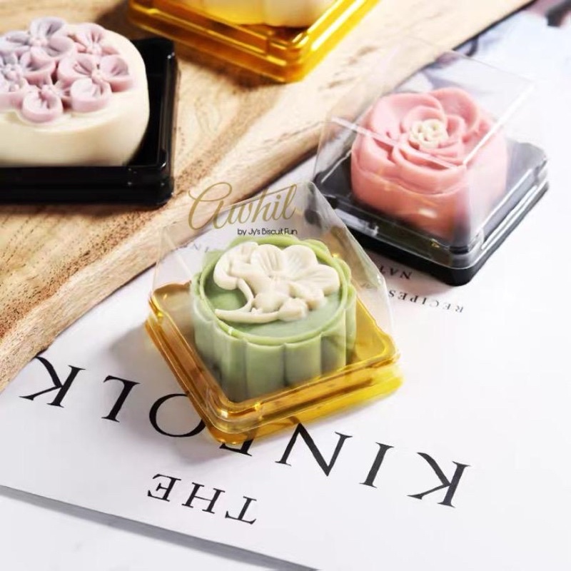 Ready Stock25pcs 50/80/100g Square MoonCake Trays/Mooncake Packaging Box Container Holder/Mooncake Blister Box