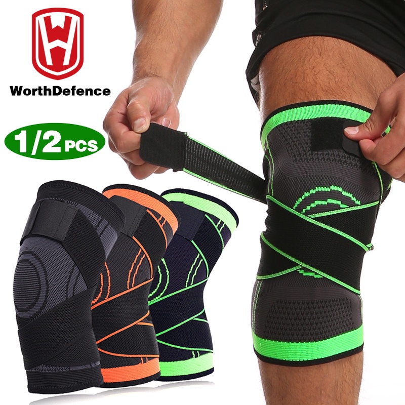 Ready Stock3D Knee Guard Weaving Pressurization Knee Brace Protector Men And Women Sports Knee Pad Fitness Gear