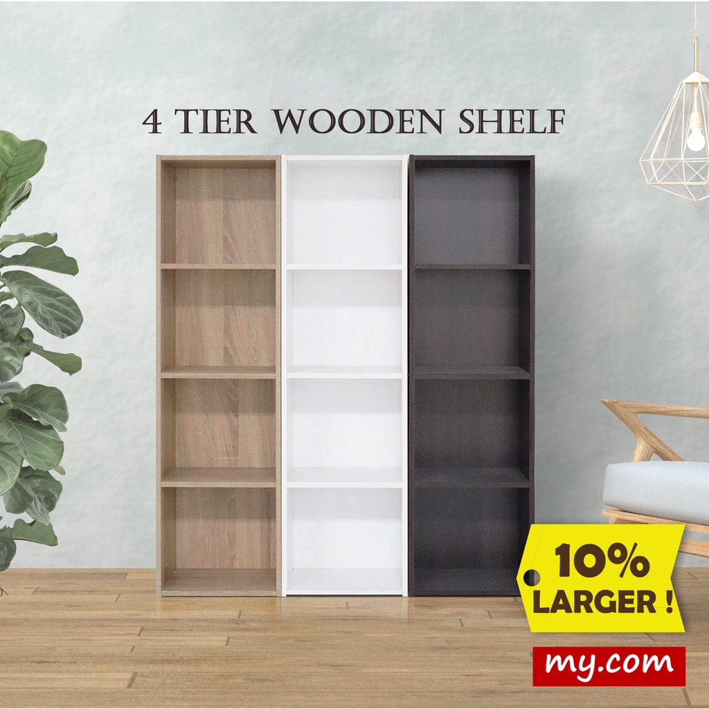 *READY STOCK* 4 Tier Bookshelf my-com/DIY Utility Shelf/Multipurpose Shelf/Rak Buku 4 Tingkat/Home Furniture/Wood Shelf