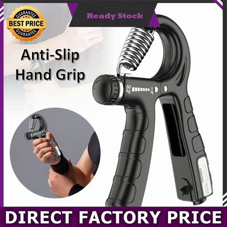 【Ready Stock】5kg-60kg Adjustable Hand Grip Gripper Fitness Hand Exerciser Grip with Counter Durable Hand Strength 握力器