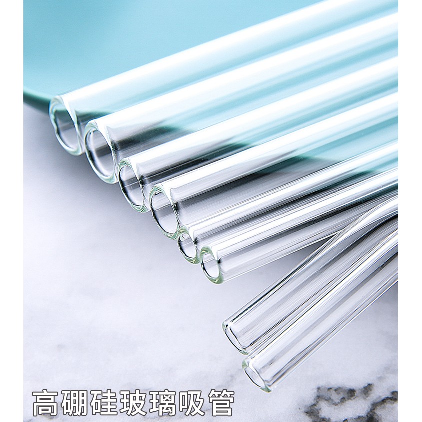 [READY STOCK] 8mm/14mm Reusable Eco-Friendly Clear Glass Drinking Straws (Cold Drinking, Coffee, Bubble Boba Tea, Juice)