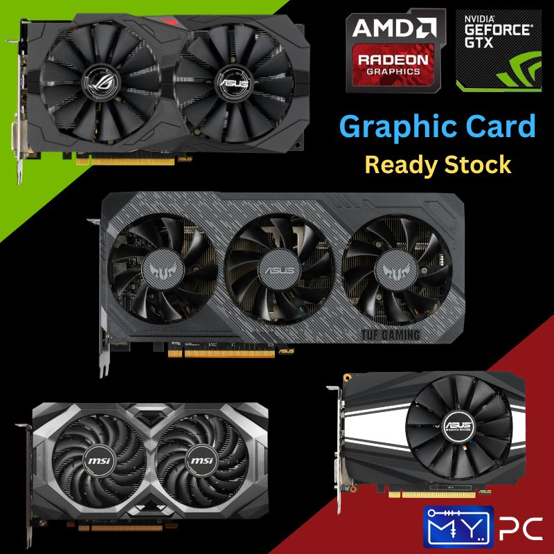 *Ready Stock AMD NVIDIA ASUS/Sapphire/Gigabyte/XFX/MSI/HIS/ROG RX570/580/590/5600XT/GTX1660S Graphic Card GPU