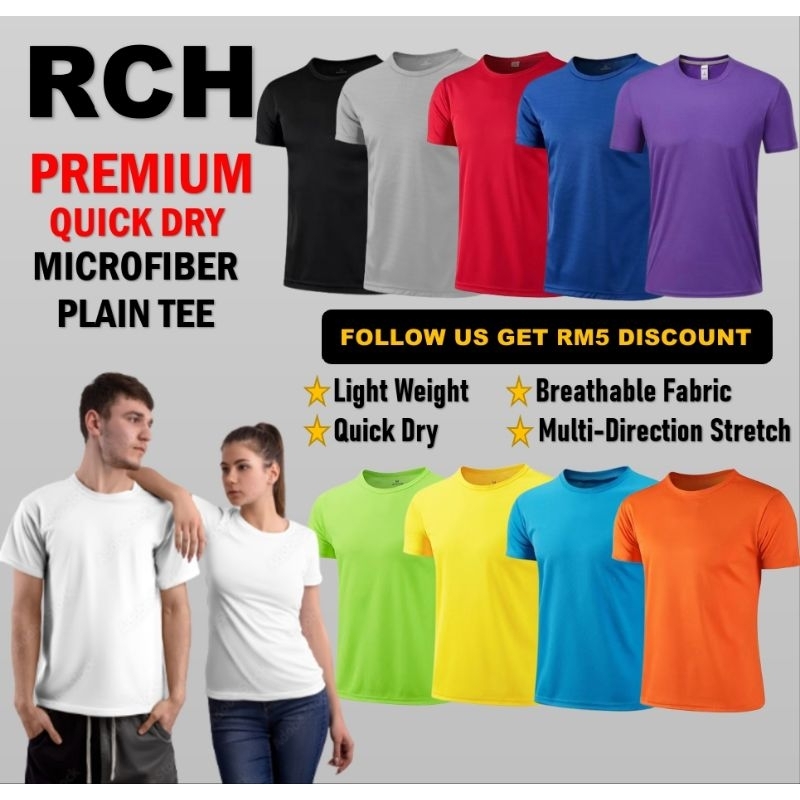 【READY STOCK AT MALAYSIA】Microfiber T-Shirt Men Jersey Round Neck T Shirt Short Sleeve Baju Jersi Quick Dry Unisex