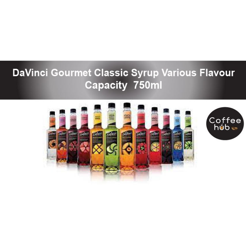 (Ready Stock)Coffee Drink Syrup Da Vinci Coffee Syrup Gourmet Classic Syrup 750ml Various Flavour