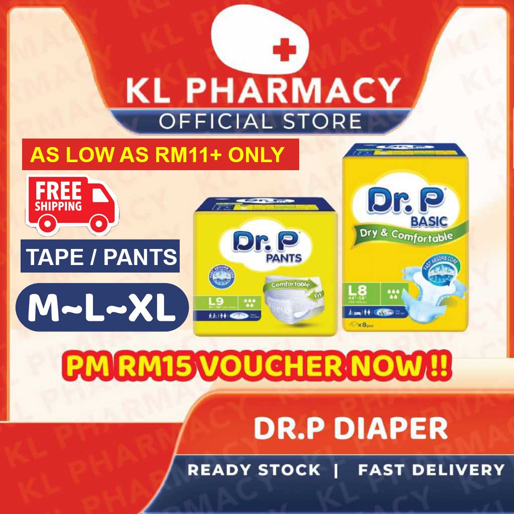 (READY STOCK) Dr.P by TENA Pants / Tape Adult Diaper (M / L /XL)