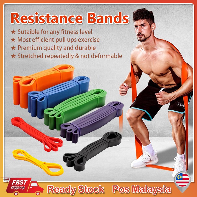 【Ready Stock】Gym Natural latex Resistance Band Elastic Band exercise band Fitness Exercise Yoga Band pull up Bands