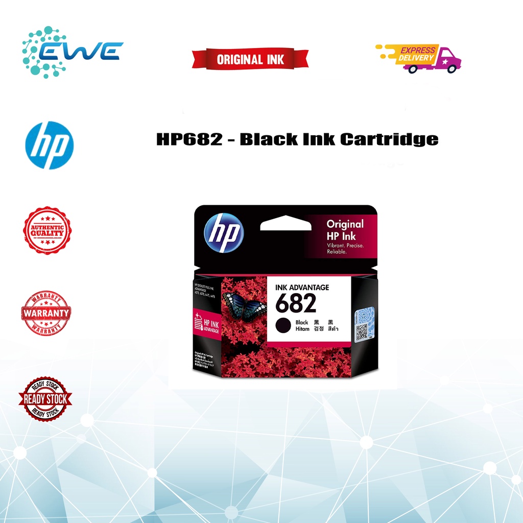 *READY STOCK* Hp 682 Original & Genuine Black Ink/Tri-Color Cartridge/Single/Twin Black/Twin Color/Combo Pack