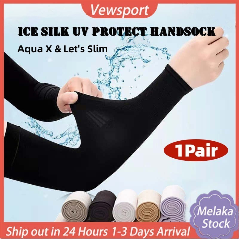 Ready Stock Ice Hand sock Outdoor Unisex Adjustable Ice Silk Sunscreen Sleeve Anti-UV Arm Sleeves Cooling HandSock 冰袖