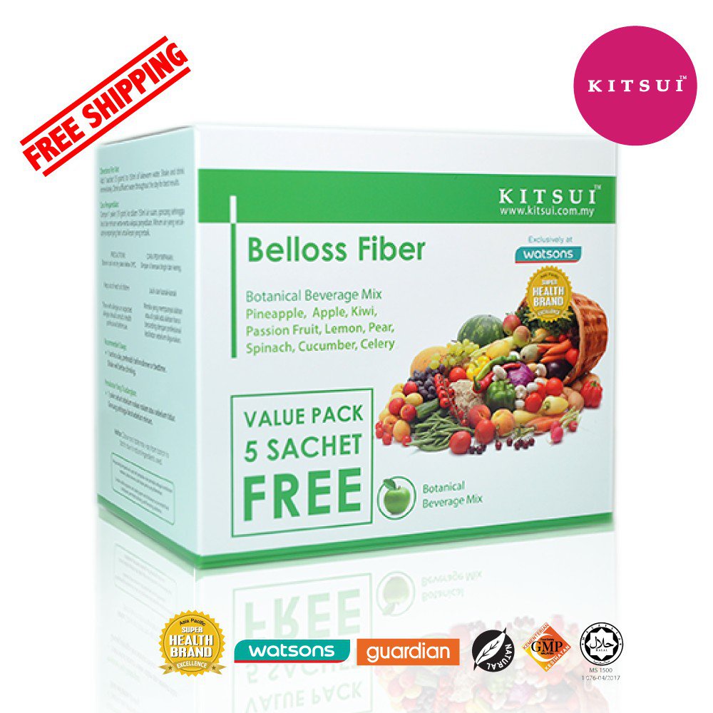 【READY STOCK)】KITSUI Valuepack Belloss Fiber (Belly Lose Fibre)*Masalah Sembelit,Detox,Menghentikan masalah sembelitMele