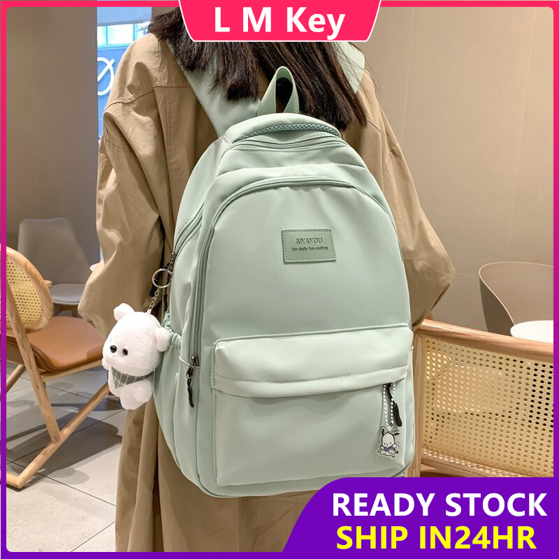 【READY STOCK】Korean bag School Backpack Student Bag beg galas bagpack women school bag Large capacity backpack Travel Bag beg sekolah hitam 书包女 beg sandang Harajuku bag