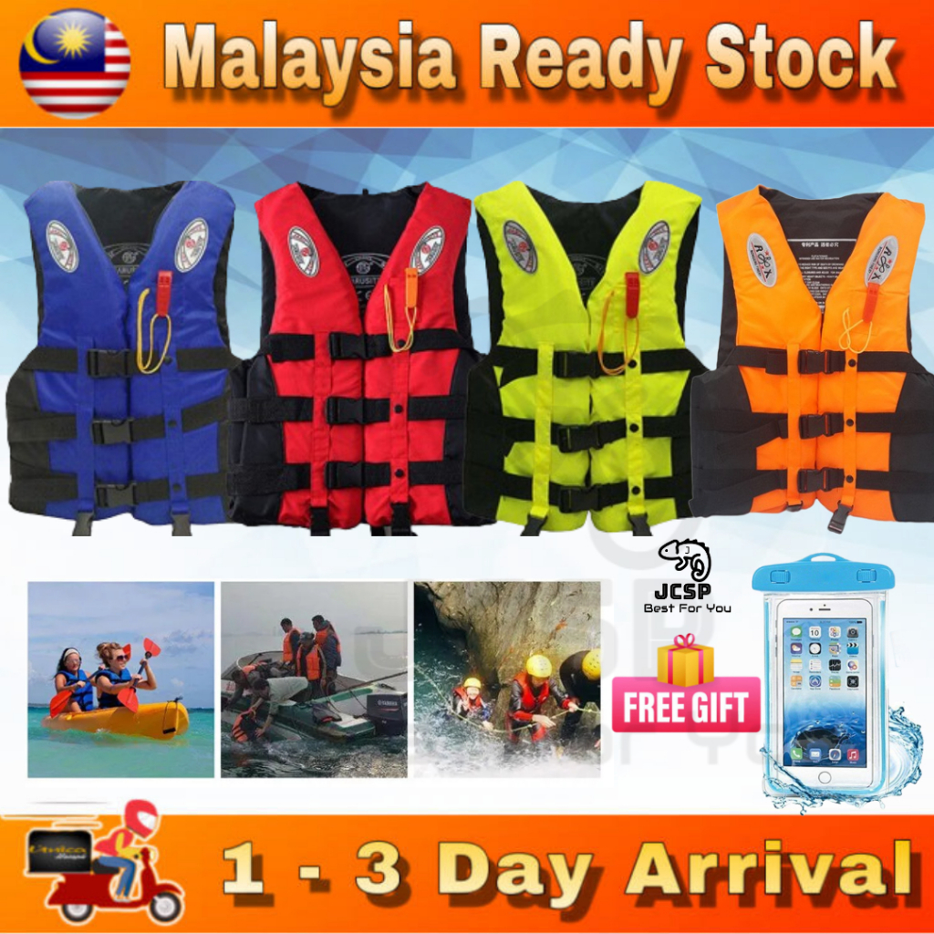 Ready StockLife Vest Jacket Kids Adults Marine Safety Life Jacket For Outdoor Water Sport Fishing Swimming Boating